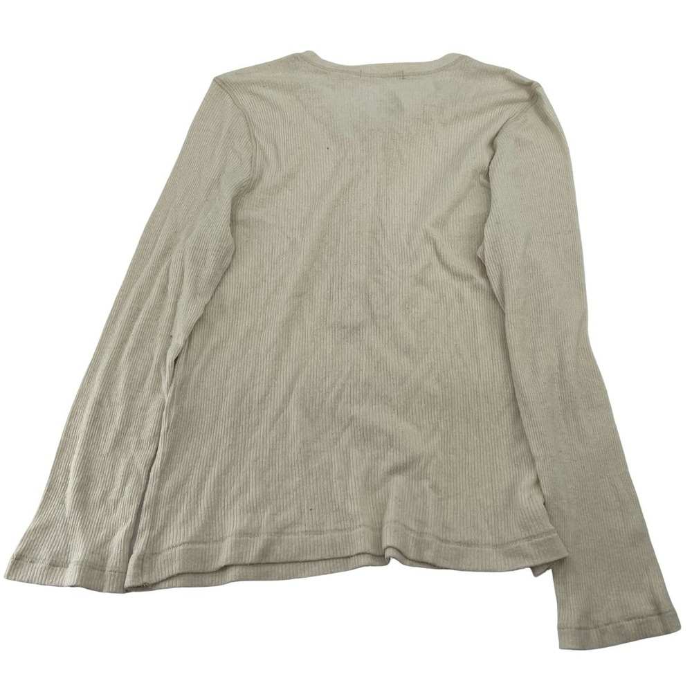 DOEN Women's Henley Top Ribbed Cream Knit XL